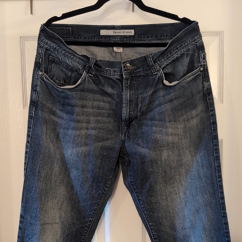 DKNY Men's Blue Relaxed Jeans